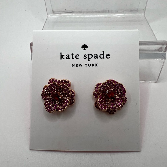 NWT Kate Spade 3D Rose Scarlet Blooms Earrings - Picture 1 of 4